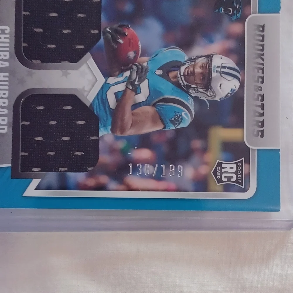 CHUBA HUBBARD 2021 ROOKIES & STARS CROSS TRAINING RC JERSEY #/199 PANTHERS